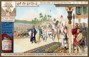 Große Eroberer: die Mederfürsten unterwerfen sich Kyros II. dem Großen (559-529 v. Chr.), Gründer des Persischen Reiches im Jahr 538 v. Chr.