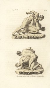 Griechische Athleten im Wettkampf der Kampfsportart Pankration von Unknown artist