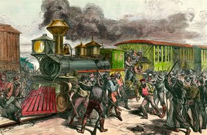 Streik auf der Eisenbahnlinie zwischen Baltimore und Ohio von Unknown artist