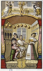 Friseur- und Barbier-Szenen - Faksimile einer Miniatur von 1559