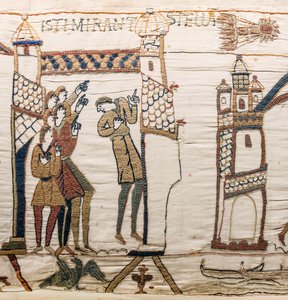Halleyscher Komet und Harold erhält schlechte Nachrichten, Bayeux-Tapete