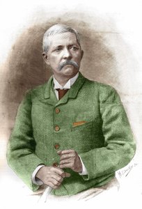 Henry Morton Stanley (1841 - 1904) in Kairo am 17.01.1890, britischer Journalist und Entdecker (Gravur des 19. Jahrhunderts)
