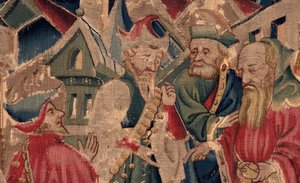 Geschichte von Saint Piat und Saint Eleuthère, Szene 14: Die Pest in der Stadt Tournai (Detail)