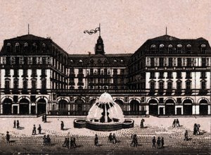 Hotel Frankfurter Hof in Frankfurt, Deutschland in „Die Welt illustriert 168 Ansichten“ ohne Datum (spätes 19. Jahrhundert) von Unknown artist