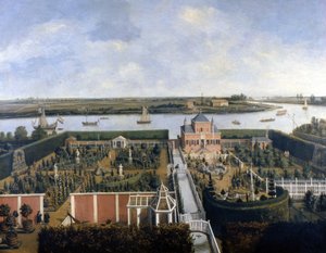 Haus am Ufer eines Flusses. Illustration aus dem 17. Jahrhundert. Historisches Museum von Amsterdam von Unknown artist
