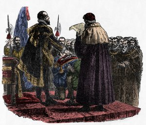 Hugo Capet leistet den Souveränseid - Hugo Capet (ca. 941-996), König der Franken, leistet 987 den Souveränseid - 1882