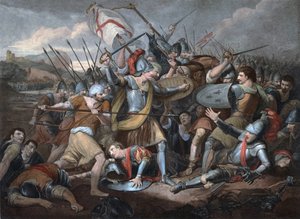 Hundertjähriger Krieg: „Die Schlacht von Azincourt am 25.10.1415“ - Gravur