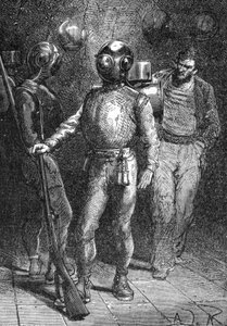 Illustration von „Zwanzigtausend Meilen unter dem Meer“ von Jules Verne