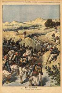 In Algerien, ein Bataillon organisiert von einem ganzen Bataillon von Zouaven, verstärkt durch die Kavallerie, um Areski ben Bashir zu fangen von Unknown artist