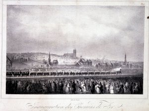 Einweihung der belgischen Eisenbahn in Brüssel, 5. Mai von Unknown artist