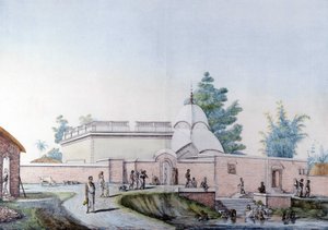Indische Kultur und Zivilisation: Bad im Fluss Hooghly in Kalkutta (oder Kolkata), Indien. Gravur 1808