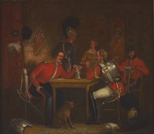 Innenraum des Wachraums, mit Soldaten der Life Guards und Royal Horse Guards