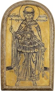 Juri II. von Wladimir - Heiliger Georg II. Wsewolodowitsch (1189-1238), Großfürst von Wladimir. Drobnitsa (Medaillon) von Unknown artist