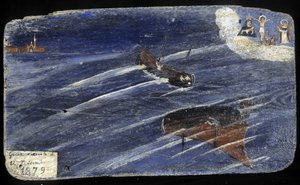 Italienisches Ex-Voto für ein Schiffswrack im Jahr 1879 - Malerei auf Holz von Unknown artist