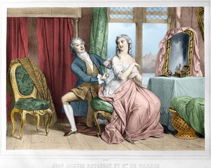 Jean Jacques Rousseau (1712 - 1778) und Madame de Warens (1700 - 1762) von Unknown artist
