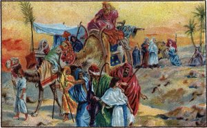 Joseph von seinen Brüdern verkauft - Joseph von seinen Brüdern verkauft (Genesis 37.1-36) - Chromolithographie Ende des 19. Jahrhunderts