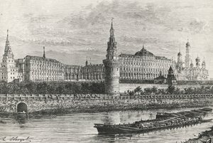 Kreml in Moskau, Russland, Gravur aus Freies Russland