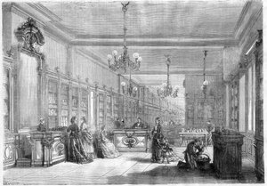 Großes Parfümhaus Pinaud und Meyer (Edouard Pinaud und Meyer), Boulevard de Strasbourg in Paris im Jahr 1870 von Unknown artist