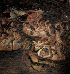 Jüngstes Gericht: die Verdammten in der Unterwelt, gequält von dämonischen Kreaturen (Detail) von Unknown artist