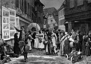 Der Sänger von Lamte im Elsass. Gravur in „Le Journal de la jeunesse“