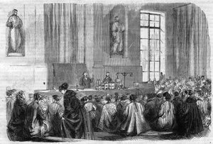 Der Kurs des Sekundarunterrichts für junge Mädchen an der Sorbonne: Chemieunterricht - Gravur in „Le Journal Illustré“