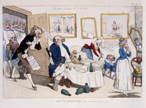 Der Feinschmecker (Mahlzeit von Ludwig XVI. und Marie Antoinette während der Flucht nach Varennes) - in „Musée de la caricature“