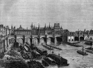 Le pont Neuf in Paris unter Heinrich III - in „Histoire de France“ von Henri Martin (Gravur des 19. Jahrhunderts) von Unknown artist