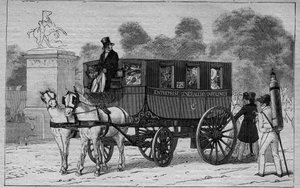 Die Omnibusse von Paris im 19. Jahrhundert: Caroline - Gravur von 1892