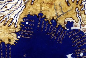 Liguria. Atlas-Manuskript aus dem 15. Jahrhundert von Berlinghieri. von Unknown artist