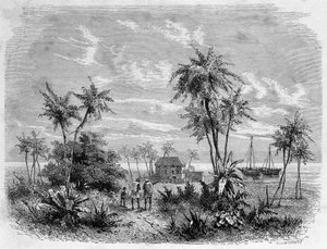 Livingstones Haus in Sansibar - „Livingstones letzte Reise 1866-1873“ in „Rund um die Welt“, 2. Halbjahr 1875