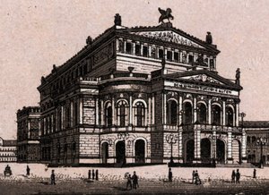 Die Oper (Opernhaus) in Frankfurt, Deutschland in „Die Welt illustriert 168 Ansichten“. Undatiert (spätes 19. Jahrhundert) von Unknown artist