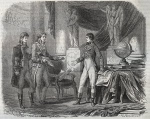 Lord Cornwallis (1738-1805) verhandelt den Vertrag von Amiens (1802) mit Napoleon Bonaparte (1769-1821) - der Frieden von Amiens, Frankreich - Vertrag unterzeichnet im März 1802, der die Revolutionskriege beendete von Unknown artist