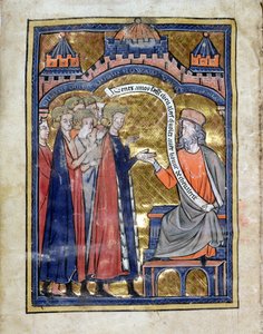 Vegitius empfängt den jungen Prinz Edward und seine Gefährten, ca. 1270