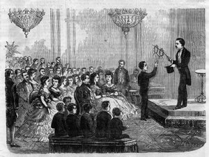 Zaubershow von Monsieur Faure Nicolay in Anwesenheit von Kaiser Napoleon III (1808-1873) und seinem Sohn Prinz Imperial (1856-1879) im Jahr 1870
