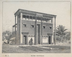 Ägyptisches Haus - Gravur von 1889 in „Histoire de l