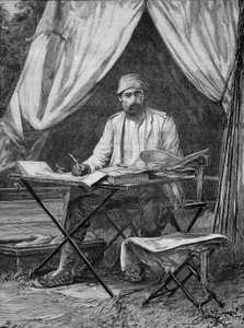 Mehmet Emin Pasha (Eduard Schnitzer), deutscher Entdecker (1840-1892). Gravur von 1893