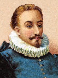 Porträt von Miguel de Cervantes Saavedra (1547-1616), spanischer Dichter und Dramatiker