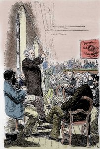 Mikhail Alexandrowitsch Bakunin (Bakunin) (1814-1876), russischer Anarchist auf dem Kongress von Basel in der Schweiz im September 1869