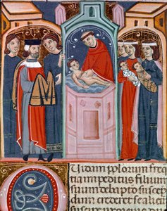Miniatur-Taufszene aus dem Codex Justinianus