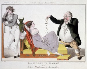 Moderne Danaë oder die modische Bürgermeisterin (Prostitution) - Karikatur von Unknown artist