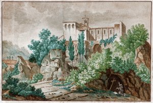 Kloster in Italien (Aquarell, ca. 1850)