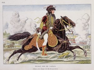Murat (1767-1815), König von Neapel, führt die Kavallerie an