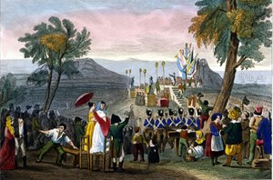 Napoleon I. überreicht die Ehrenlegion an die Soldaten im Camp de Boulogne am 16. August von Unknown artist