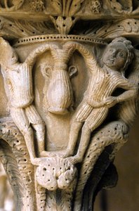 Normannische Kunst in Monreale (Sizilien): Kapitelle des Kreuzgangs der Benediktiner. von Unknown artist