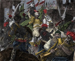 Am 29. Mai 1453, Sturm auf Konstantinopel durch Muhammad II., Sultan des Osmanischen Reiches - Eroberung von Konstantinopel: die Armee des osmanischen Sultans Mehmet II. (Mehmed II. der Eroberer oder Muhammad II. Fatih) (1430-1481) belagerte die Stadt Kons