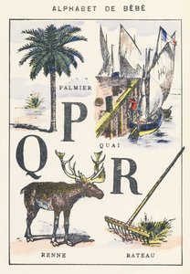 P Q R: Palme, Dock, Rentier, Rechen von Unknown artist