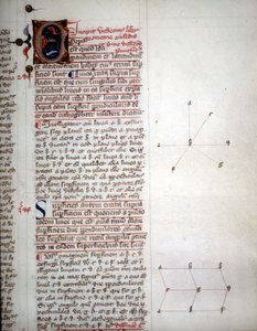 Seite eines Manuskripts von „Die Elemente der Geometrie“ von Euklid, Mathematiker des 3. Jahrhunderts v. Chr.