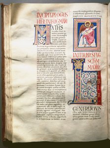 Seite eines Exultet (liturgisches Lied) (Ms.724/3-Carta7) Ein illuminiertes Manuskript aus dem 12. Jahrhundert. Rom, Biblioteca Casanatense