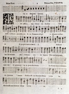 Seite der Partitur der Psalmen (op 16) von Ludovico Viadana von Unknown artist