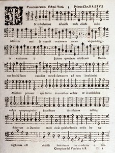 Seite der Partitur von Psalmen (op 16) von Ludovico Viadana von Unknown artist